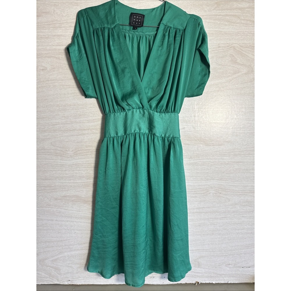 Women's green dress One Market Tie I'm Back Sz Small
